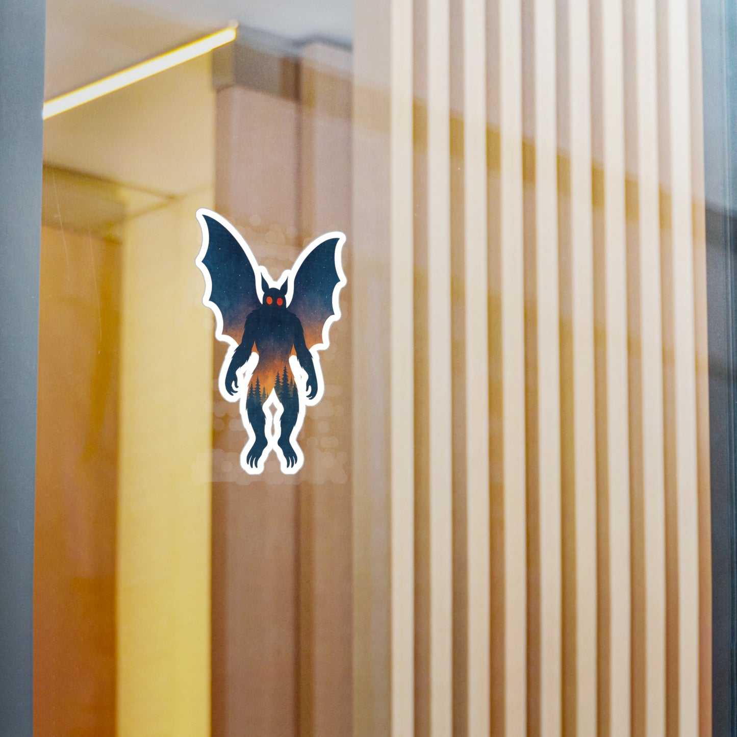 Mothman in Twilight – Cryptid Forest Silhouette Sticker