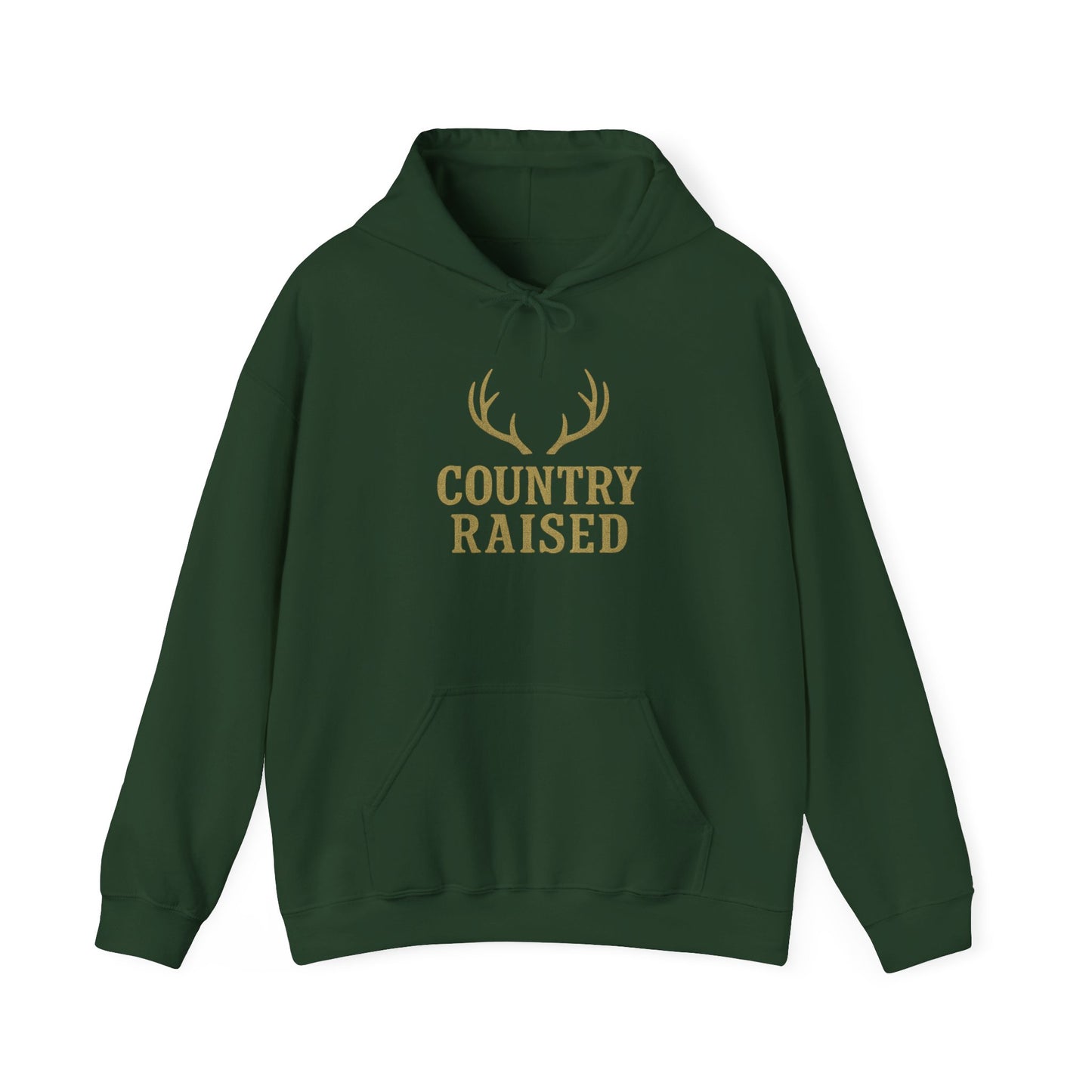 Country Raised deer antler Hoodie, Outdoor Wildlife Animal Ranch Farm Life Gift, Camouflage Hunting Apparel, Nature Lover Cabin Wear, Rural