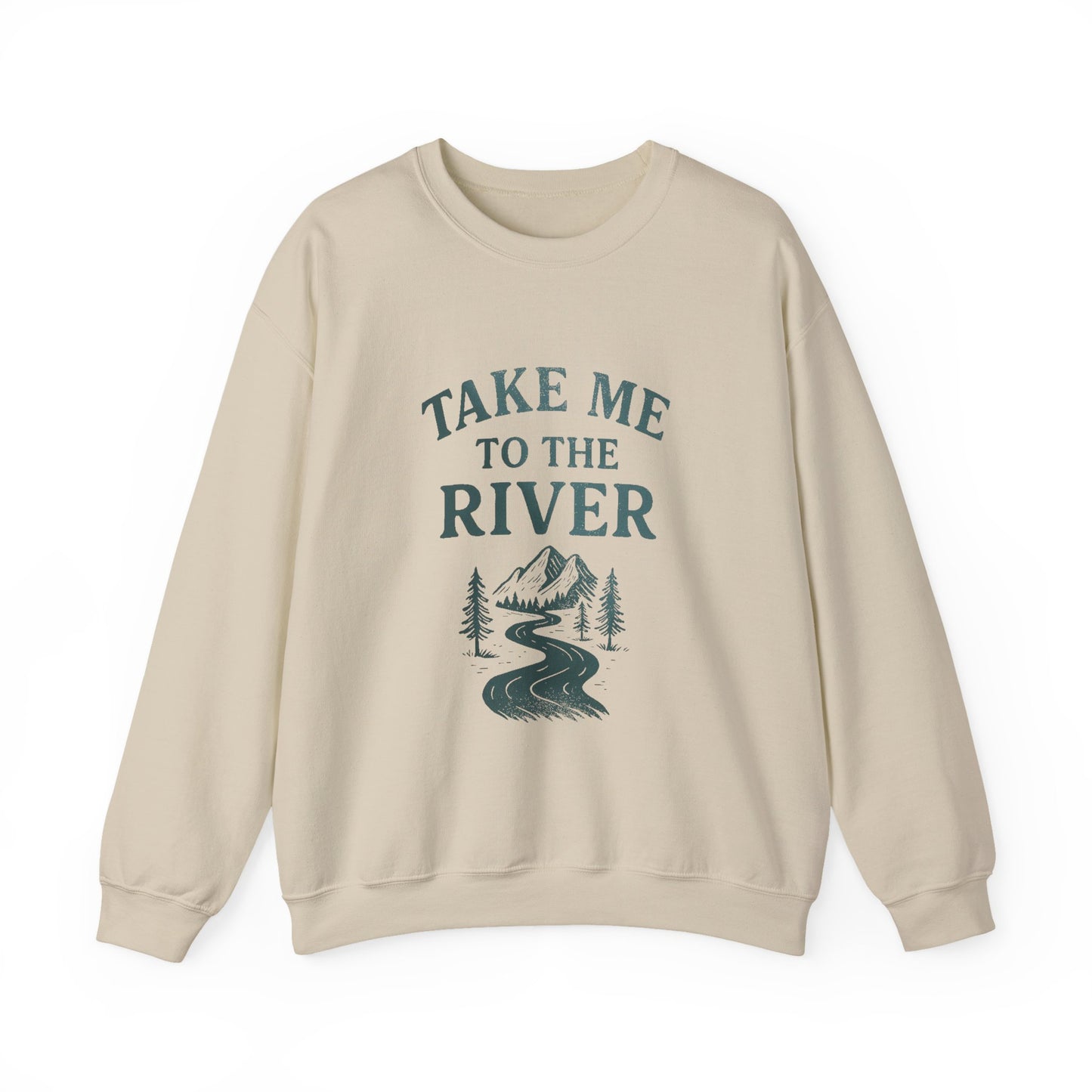 Vintage River Oversized Crewneck Sweatshirt, Retro Sweatshirt, Unisex Jumper, Cozy Pullover, River Lover Gift, Vintage Sweatshirt