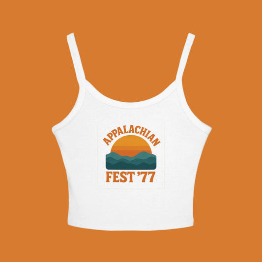 Appalachian Festival Tank Top, Women's Spaghetti Strap Top, Retro Summer Tee, Festival Apparel, Boho Style Clothing
