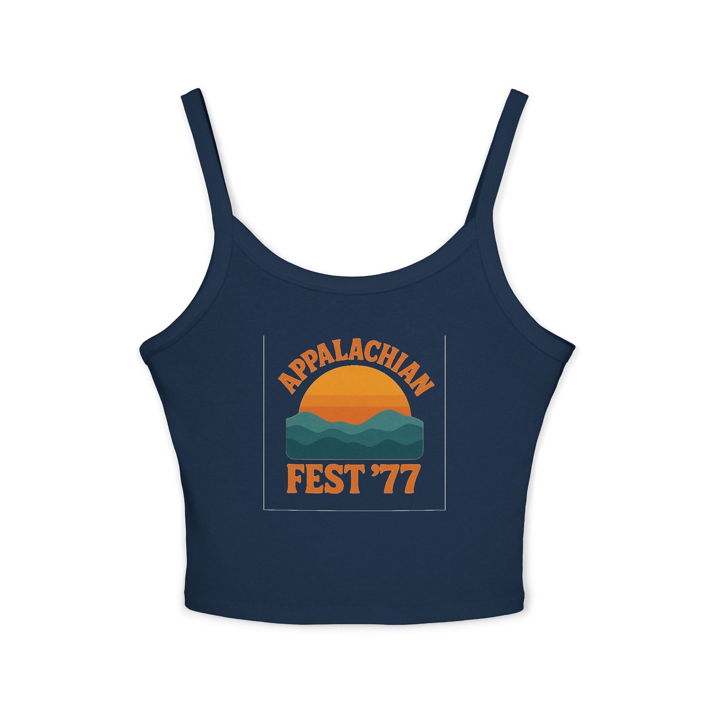 Appalachian Festival Tank Top, Women's Spaghetti Strap Top, Retro Summer Tee, Festival Apparel, Boho Style Clothing