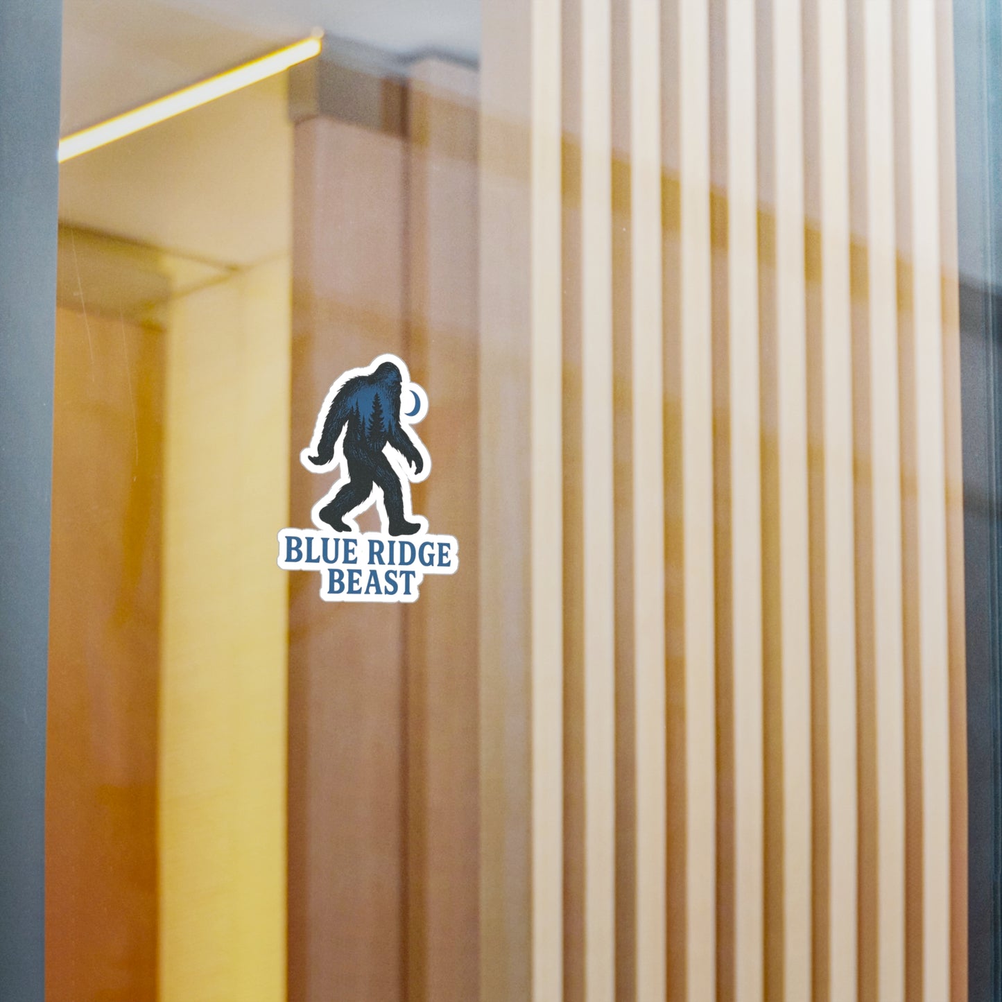 Bigfoot-Themed Kiss-Cut Vinyl Decals, Blue Ridge Beast Stickers for Laptop, Car, Wall Decor, Outdoor Adventure, Gift for Nature Lovers