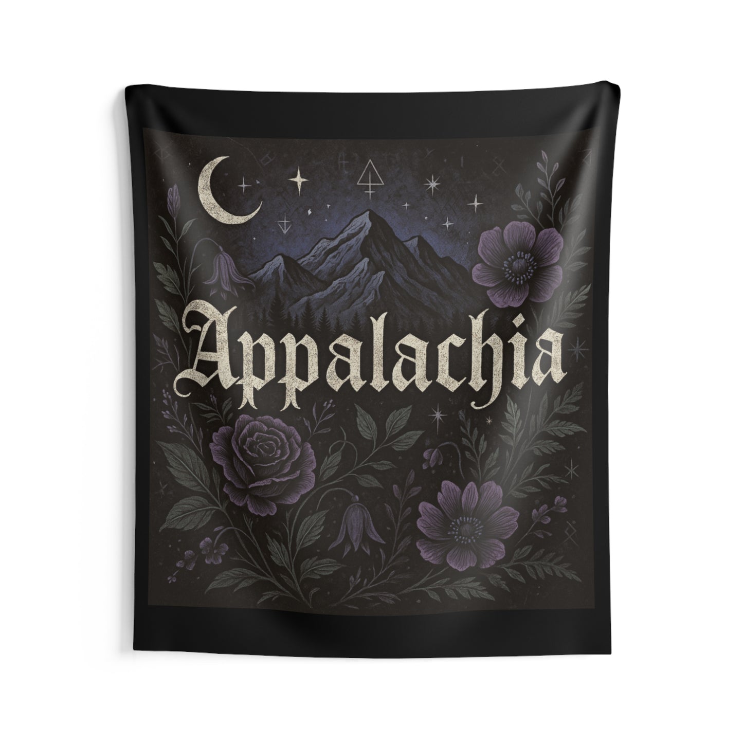 Appalachia Indoor Wall Tapestry - Boho Mountain Witchy Decor for Home, Bohemian Home Decoration, Hippie Tapestry Wall Hanging, Mountain
