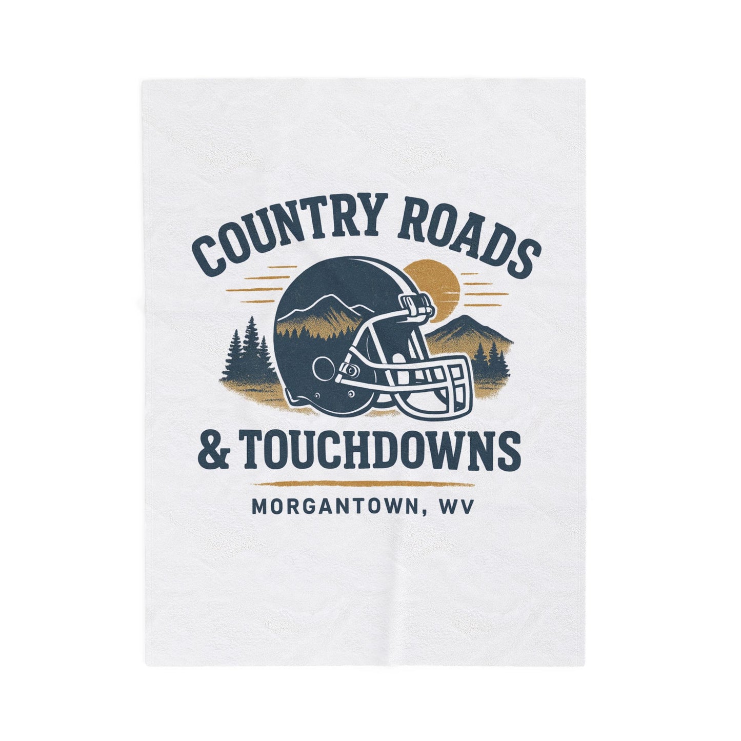 Football-Themed Velveteen Plush Blanket, Cozy Gift for Sports Fans, Country Roads & Touchdowns Decor, Perfect for Tailgating, Game Night