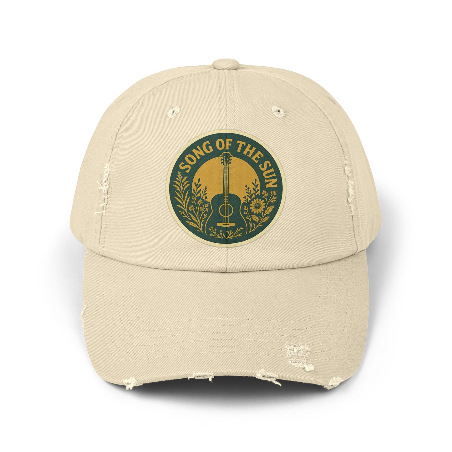 Distressed Cap, Vintage Hat for Summer Concerts, Unisex Headwear, Sun Collection Baseball Cap, Retro Distressed Cap for Men and Women