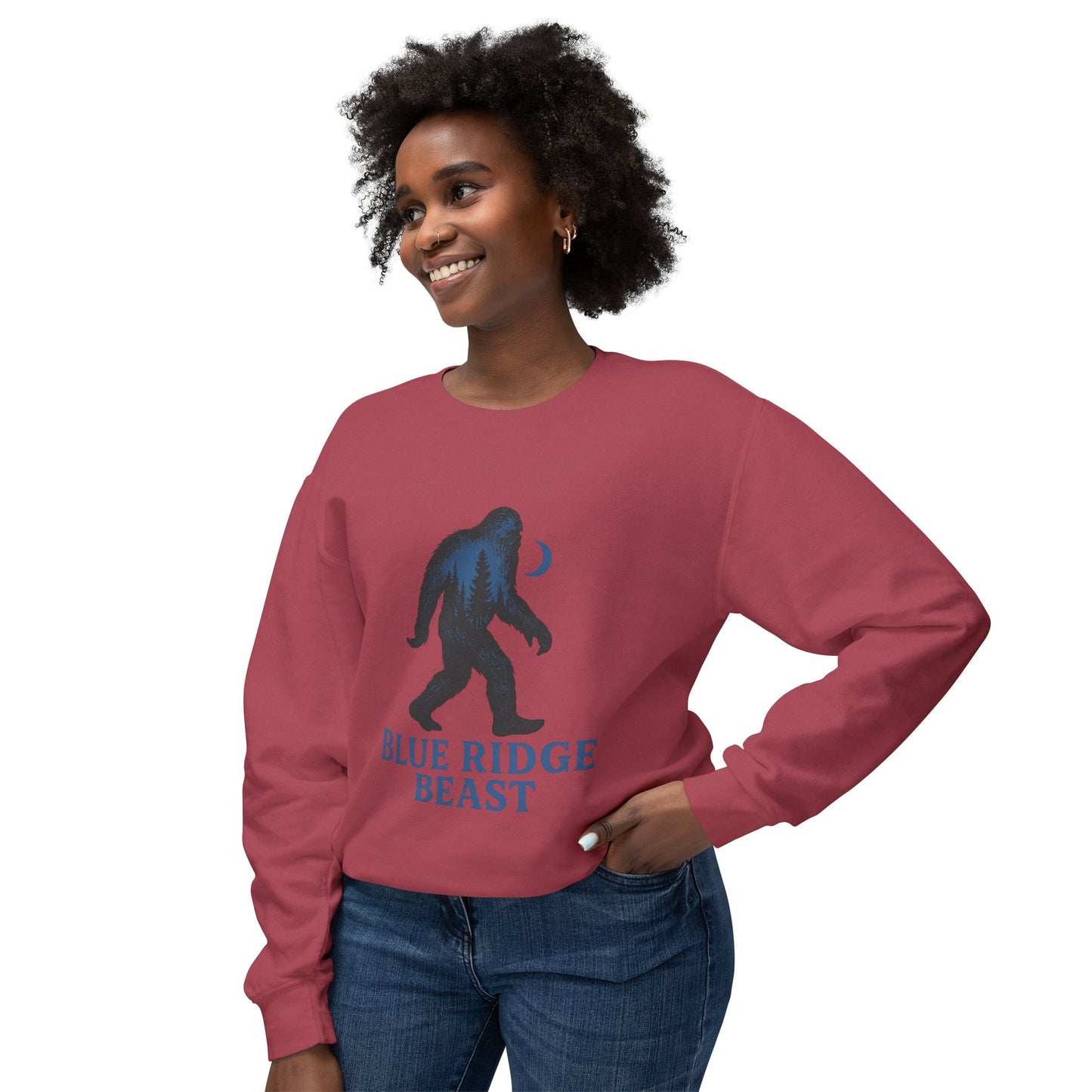 Blue Ridge Big foot Sweatshirt, Cozy Crewneck for Nature Lovers, Gift for Adventurers, Sasquatch Pullover for Outdoor Enthusiasts