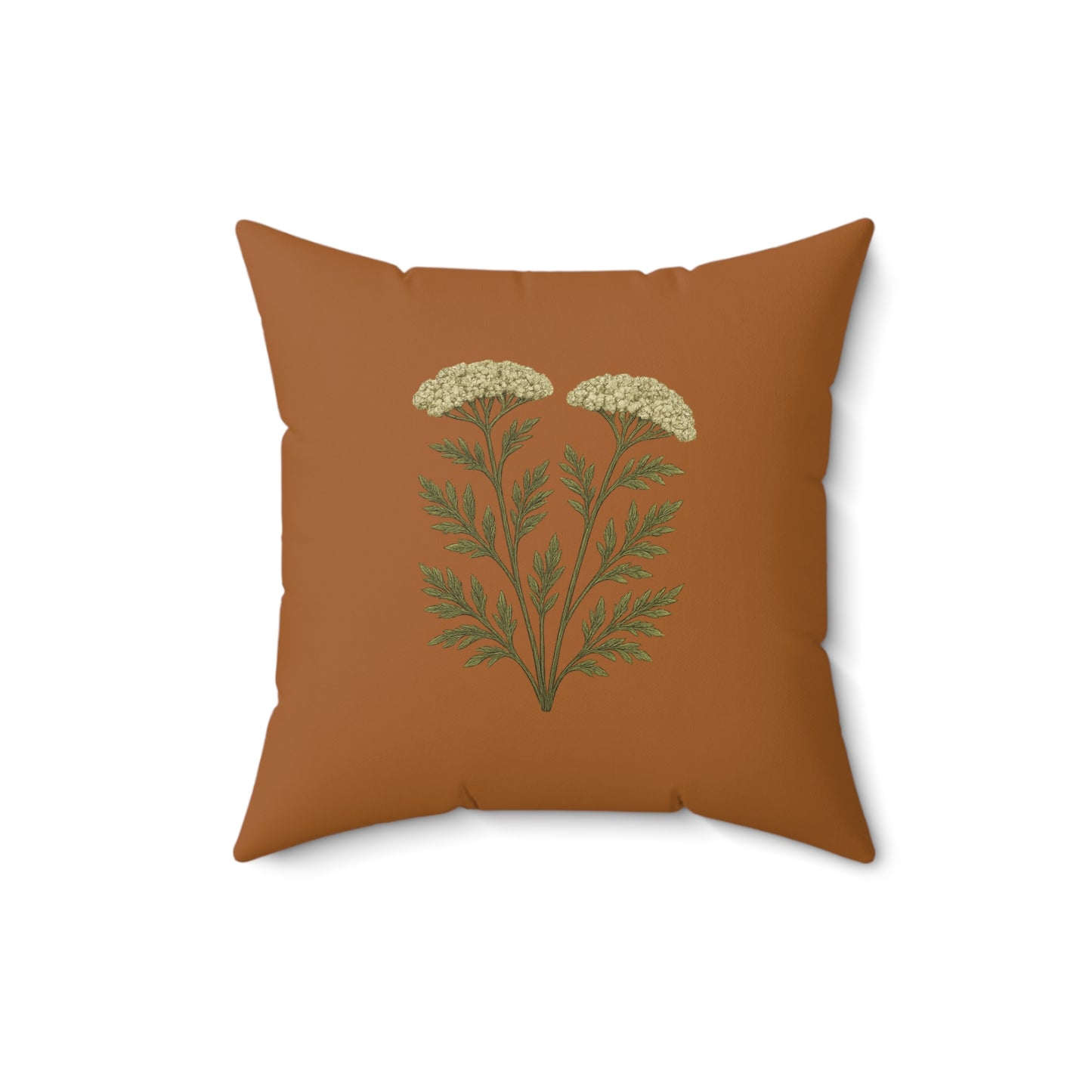 Botanical Yarrow Square Pillow, Appalachia Wildflower Cushion, Floral Throw Pillow, Nature Inspired Decor, Home Accent Pillow
