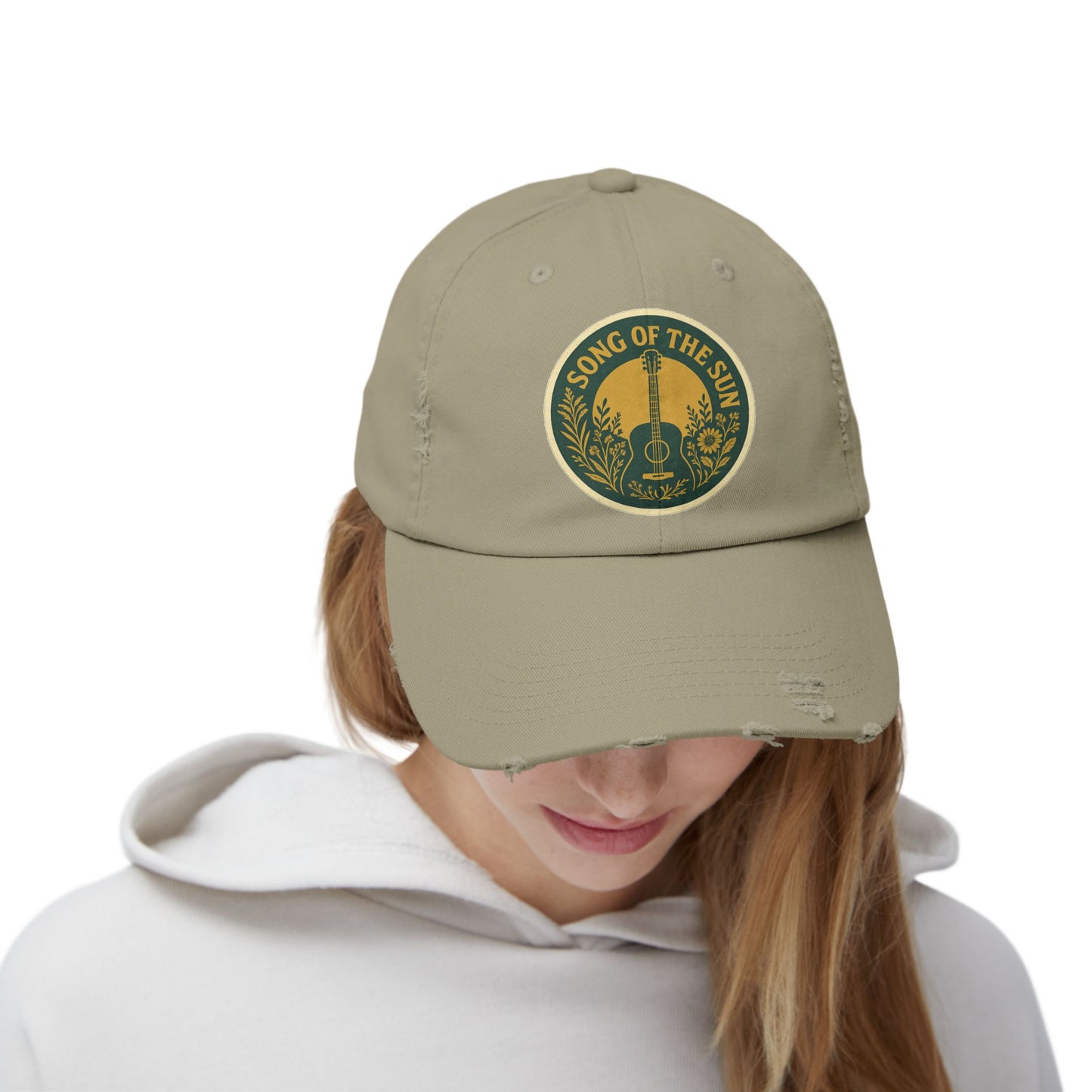 Distressed Cap, Vintage Hat for Summer Concerts, Unisex Headwear, Sun Collection Baseball Cap, Retro Distressed Cap for Men and Women