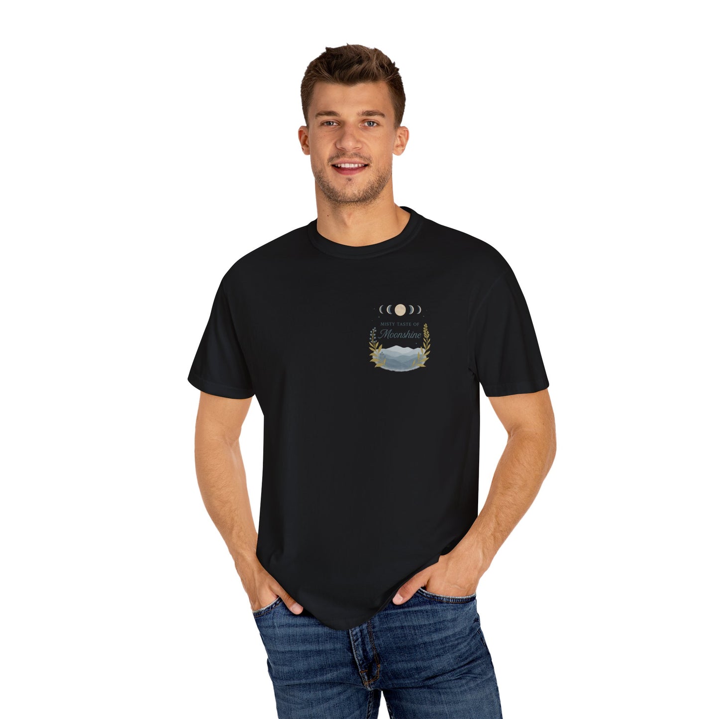 Misty taste of Moonshine, Country Roads WV, Moon phases t shirt in beautiful colors
