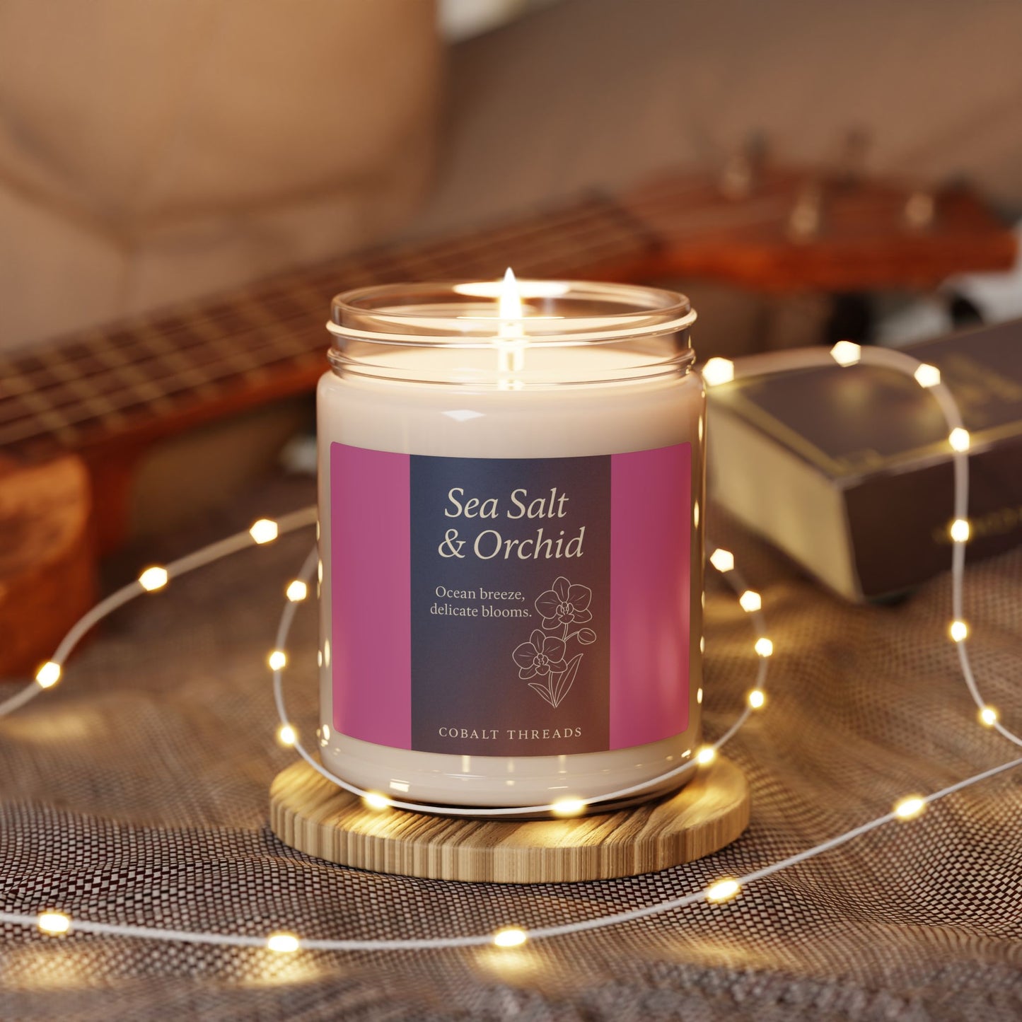 Scented Candle, Sea Salt and Orchid, Home Fragrance, Aromatherapy Gift, Decorative Candle, Relaxing Candle, Spa Candle, Hand-poured Candle
