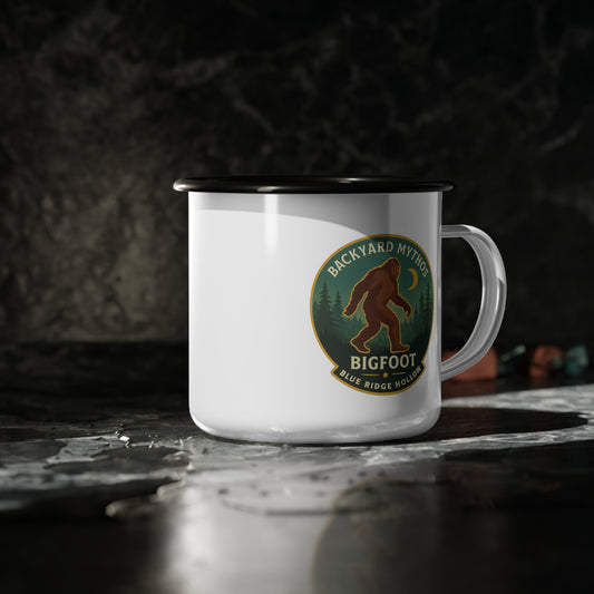 Bigfoot Enamel Camp Cup, Wilderness Mug, Camping Gift, Adventure Drinkware, Nature Lover, Outdoor Enthusiast, Travel Coffee Cup