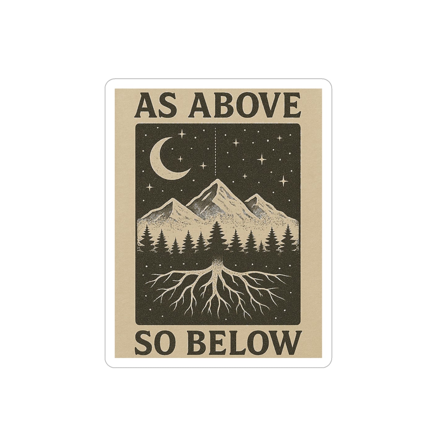 Nature-Inspired Transparent Outdoor Stickers, Die-Cut Adventure Decor, Perfect for Laptop, Water Bottle, Car, Travel, Gift Idea, As Above So