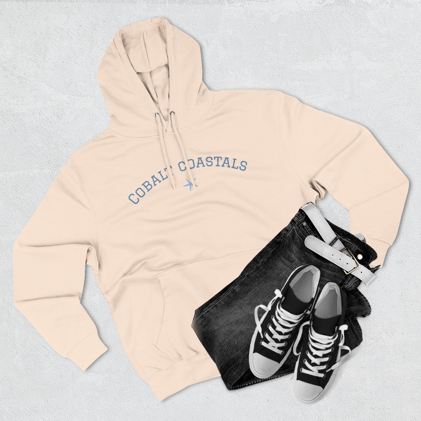 Cozy Cobalt Coastals Hoodie - Comfortable Fleece Pullover for Relaxation, Perfect Gift, Casual Wear, Holiday Style, Fashion Layering