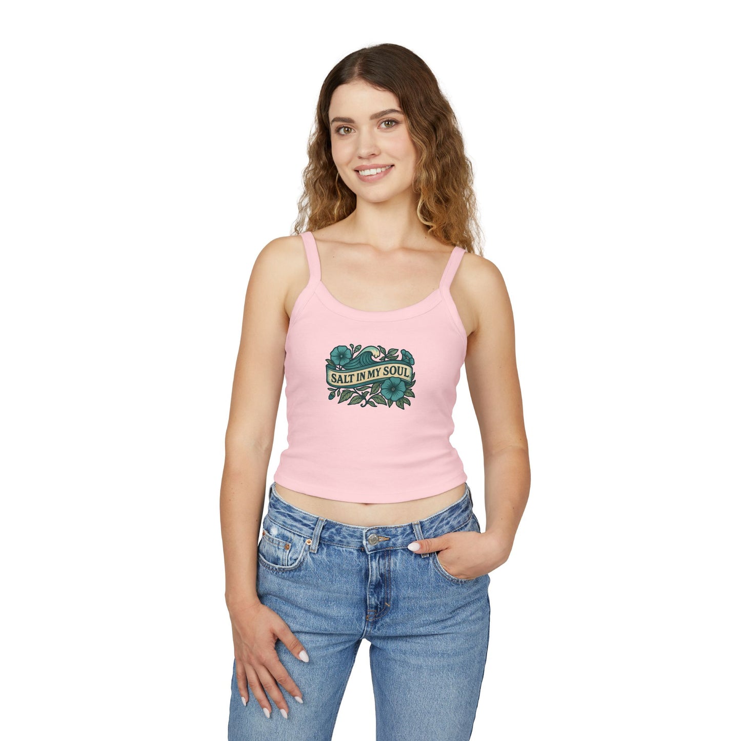Salt in My Soul Women's Spaghetti Strap Tank Top | Summer Vibes, Beachwear, Gift for Her, Vacation Top, Casual Wear