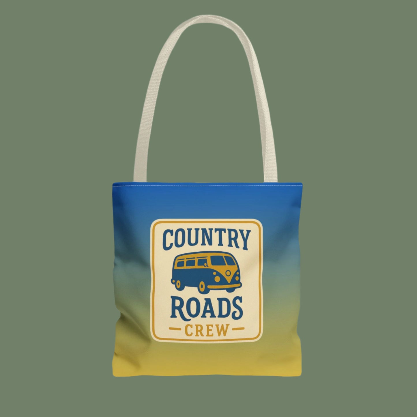 Country Roads Crew Tote Bag - Stylish Canvas Bag for Road Trips, Travel, Adventure, Vacation, Gift Idea