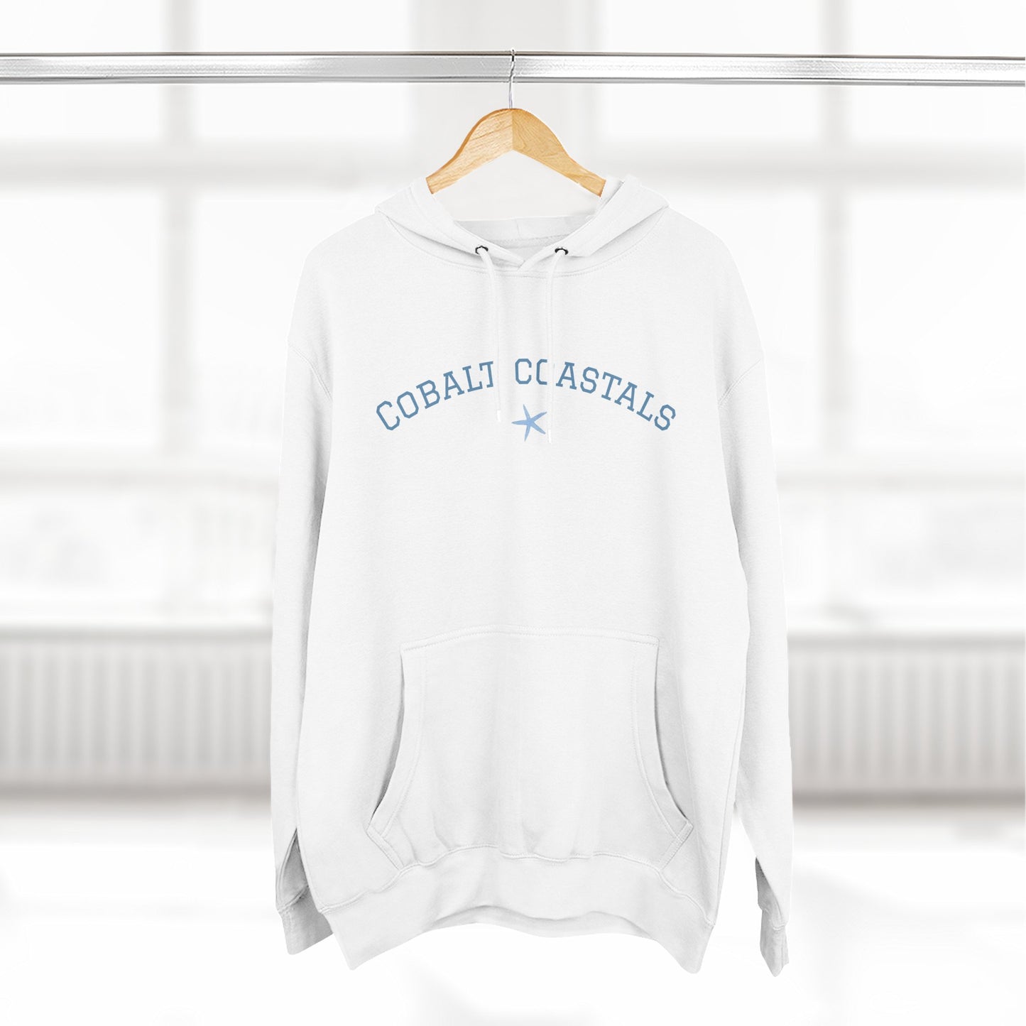 Cozy Cobalt Coastals Hoodie - Comfortable Fleece Pullover for Relaxation, Perfect Gift, Casual Wear, Holiday Style, Fashion Layering