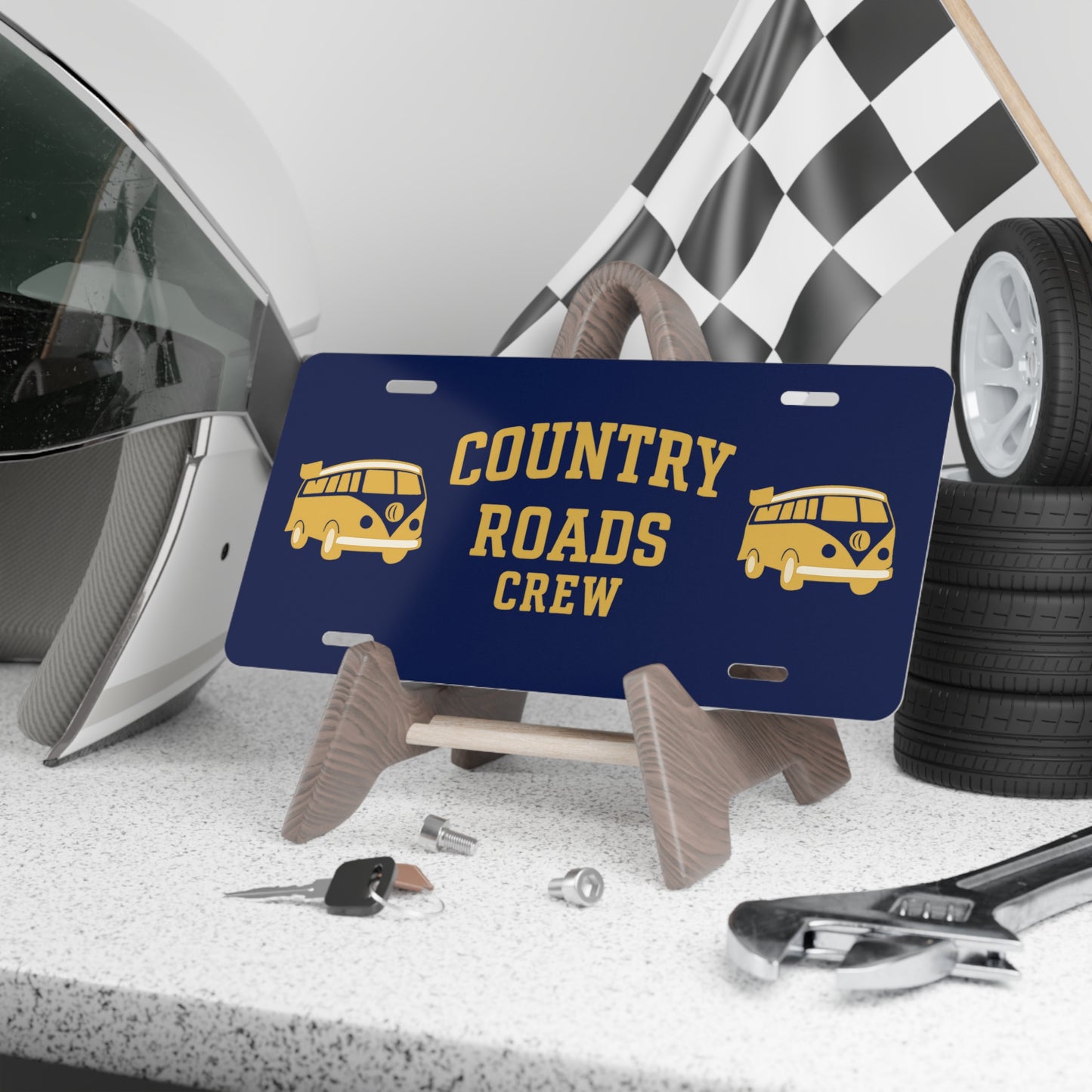 Stylish Vanity Plate, Custom Car Decor, Country Roads Crew, Personalized License Plate, Unique Gift for Road Trip Lovers