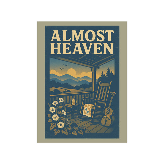 Almost Heaven Unframed Prints, Vintage Wall Art, Nature Decor, Outdoor Vibe, Bohemian Home Decor, Gift for Nature Lovers