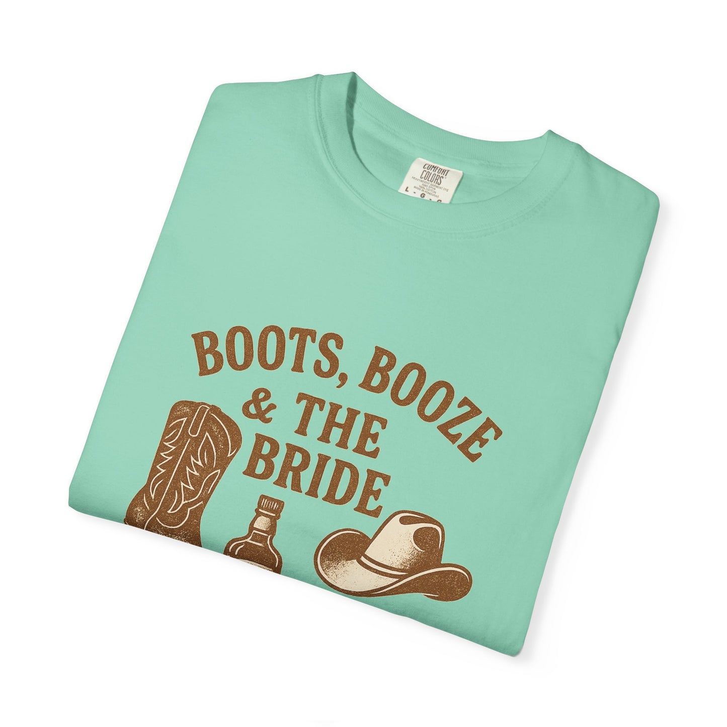 Country Bachelorette Party T-shirt, Boots Booze Bride Western Shirt, Wedding Shower Tee, Southern Bridal Party Top, Rustic Bride Tribe Gift