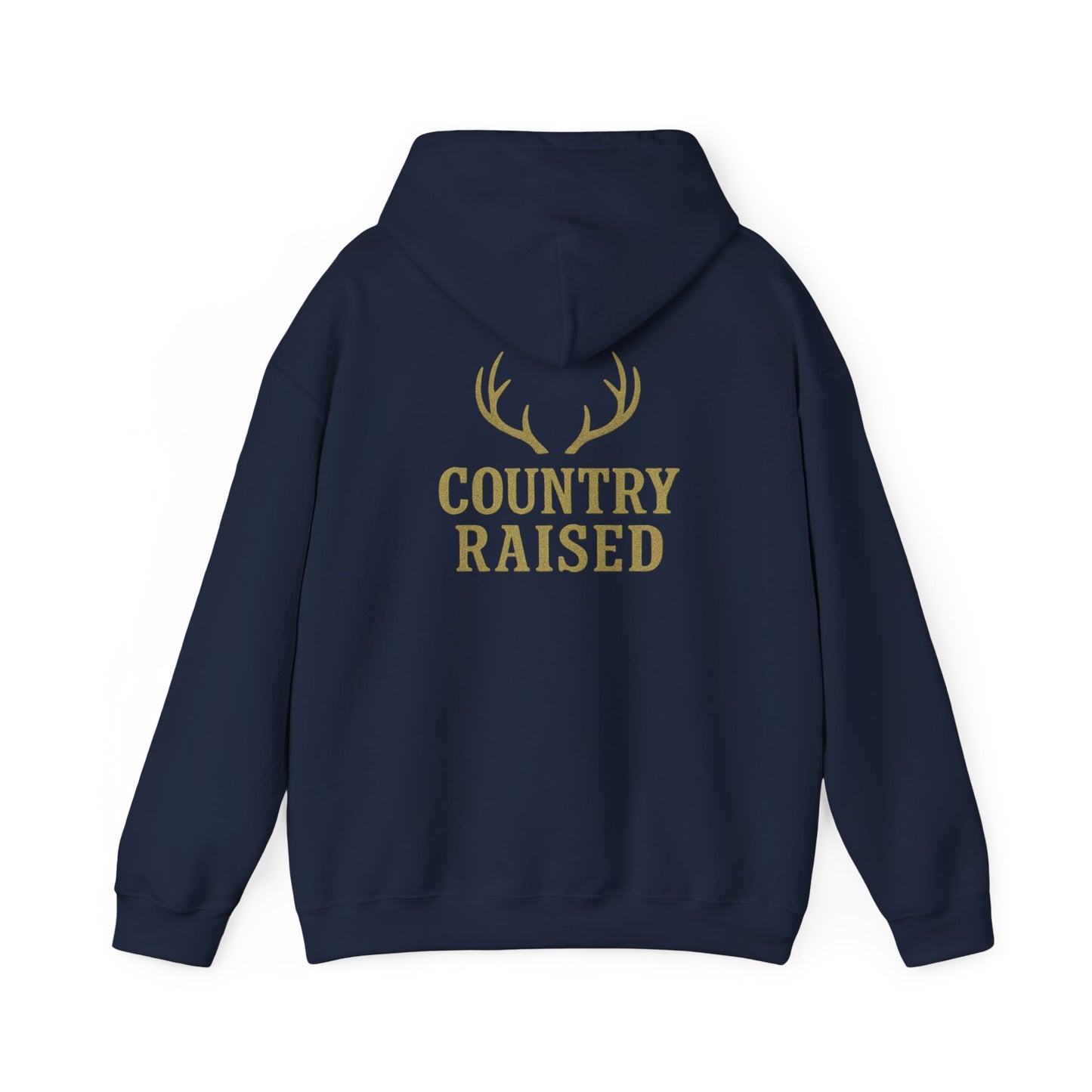 Country Raised deer antler Hoodie, Outdoor Wildlife Animal Ranch Farm Life Gift, Camouflage Hunting Apparel, Nature Lover Cabin Wear, Rural