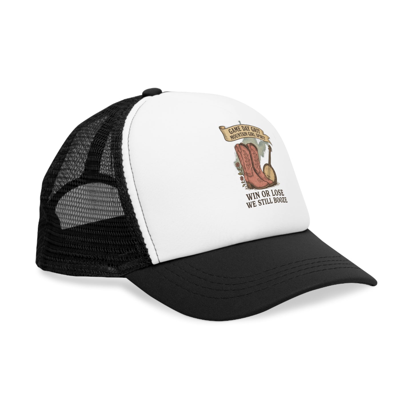 Mesh Cap Gameday Trucker Hat Win or Lose We Still Booze,Tailgating Hat, Dad Hat, Team Spirit