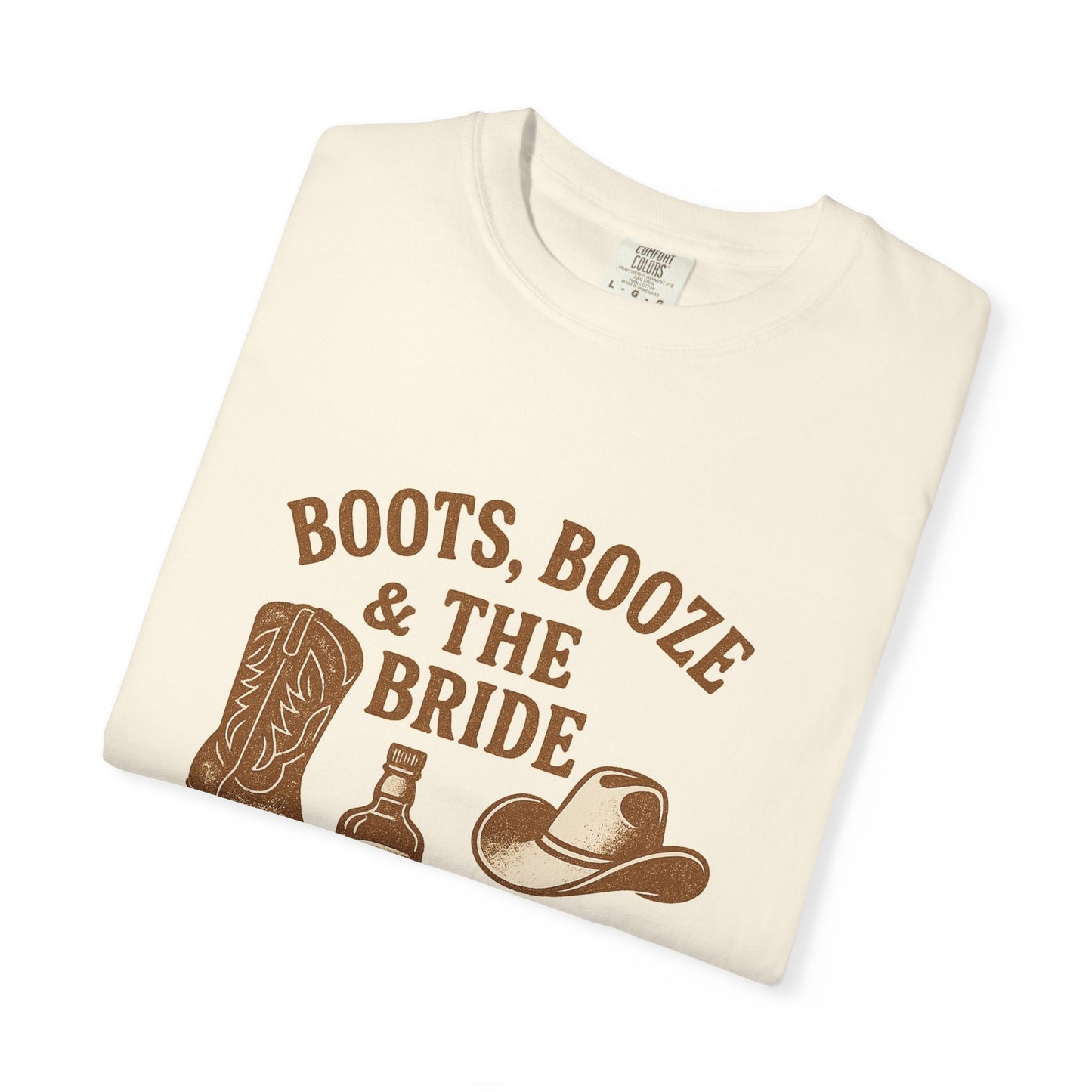 Country Bachelorette Party T-shirt, Boots Booze Bride Western Shirt, Wedding Shower Tee, Southern Bridal Party Top, Rustic Bride Tribe Gift