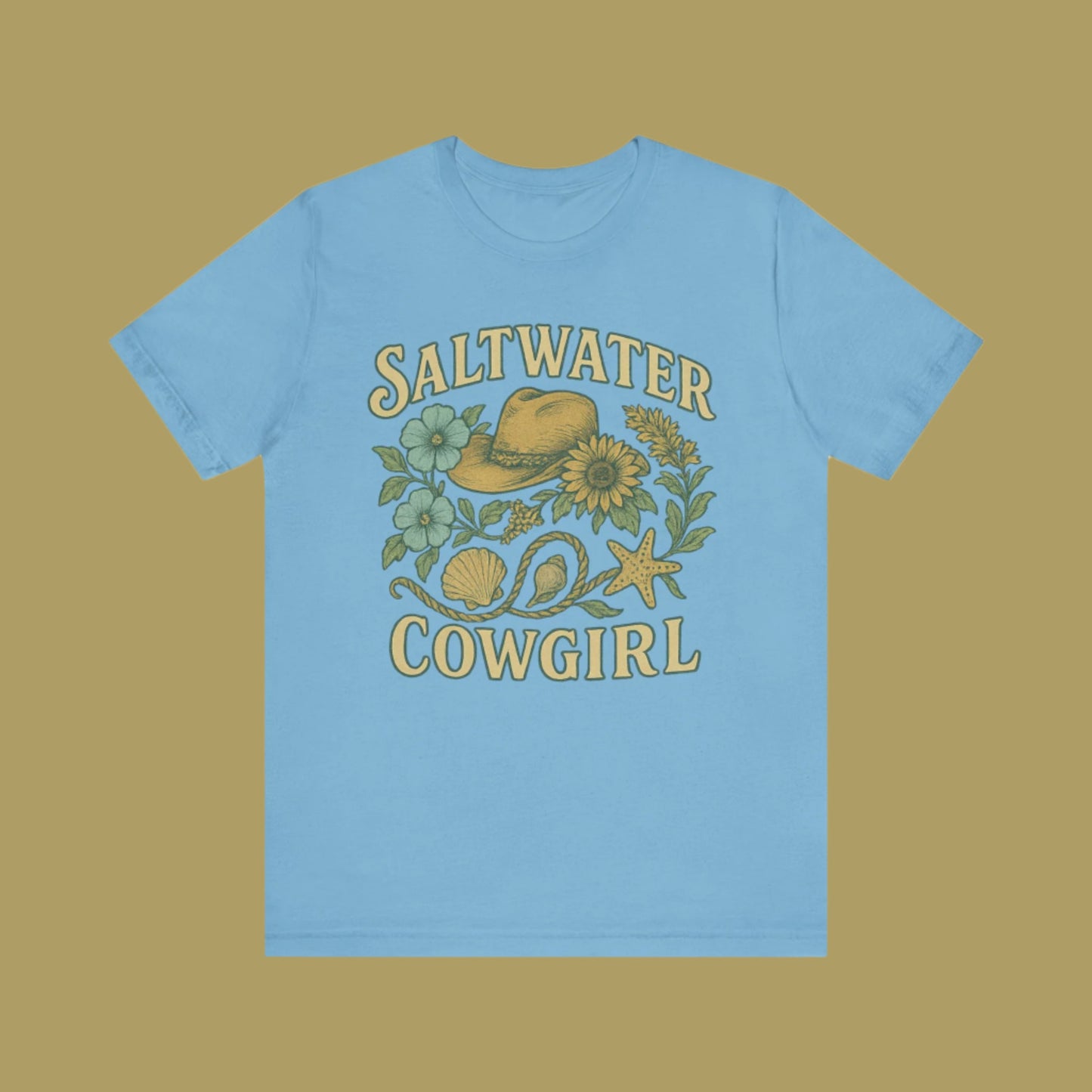 Saltwater Cowgirl Oversized faded beach Tee
