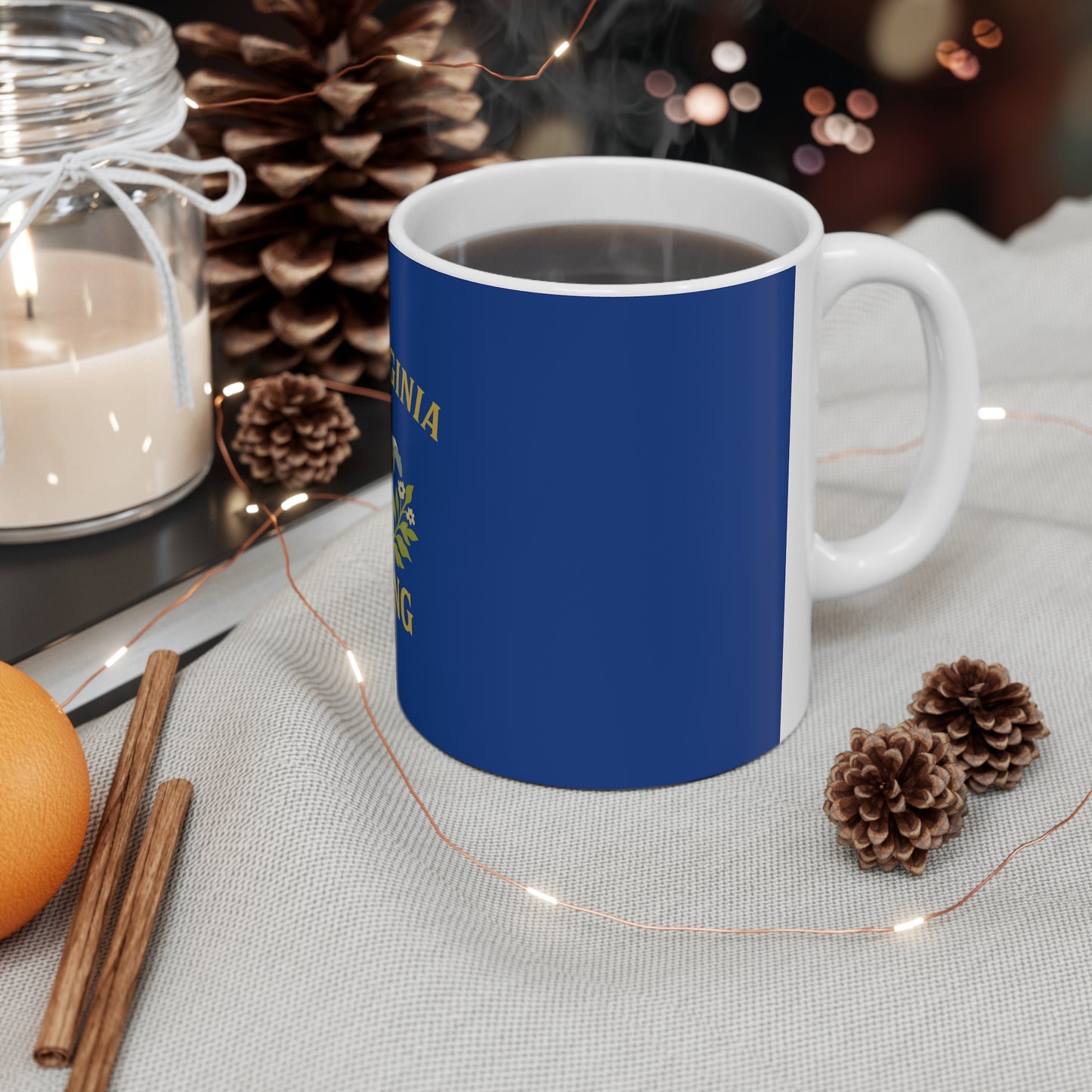 Coffee Mug, Mountain Strong West Virginia Ceramic Cup, 11oz 15oz Gift, Travel Tea Cup, Office Kitchen Decor, Unique Coffee Lover Gift