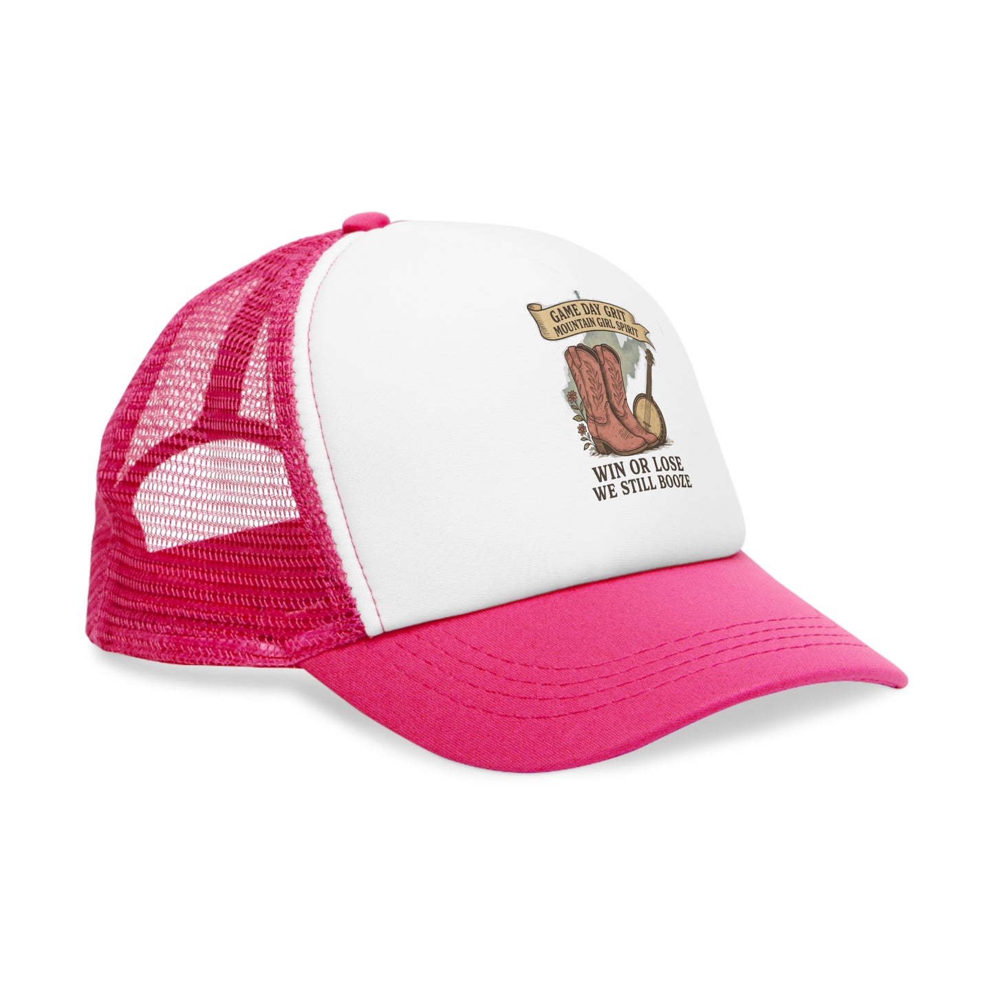 Mesh Cap Gameday Trucker Hat Win or Lose We Still Booze,Tailgating Hat, Dad Hat, Team Spirit