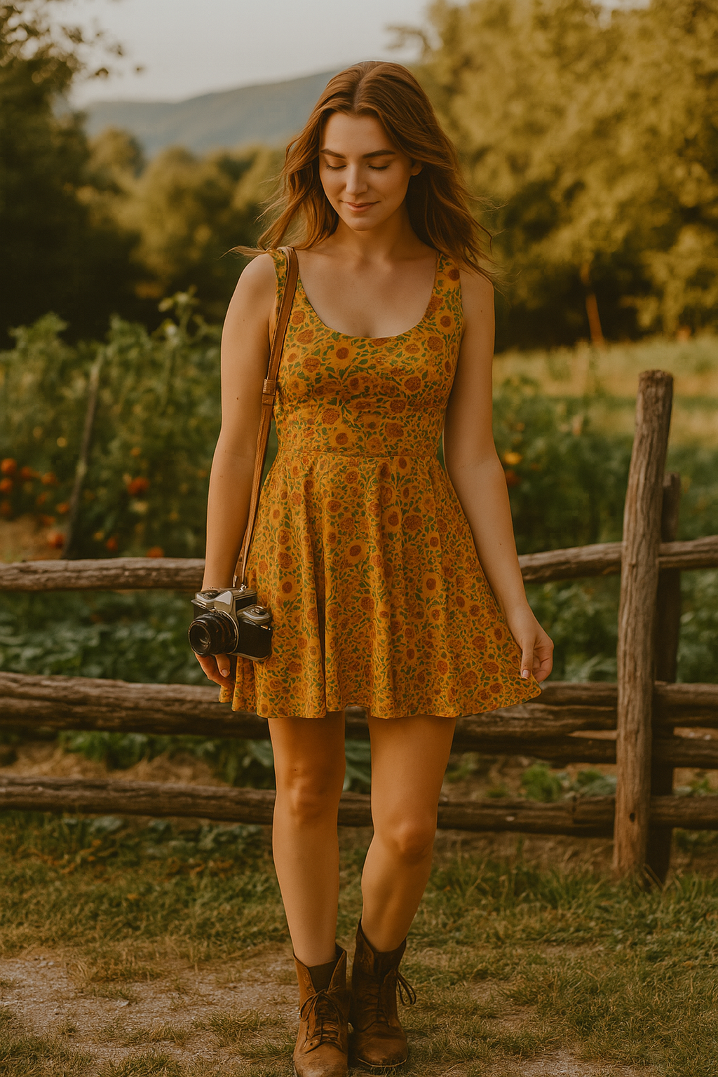 Sunflower Skater Dress – Golden Country Bloom