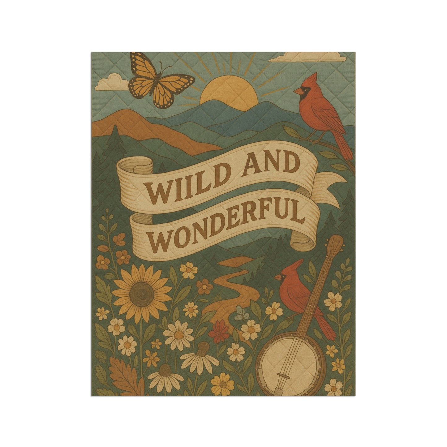 Wild and Wonderful Garden Flag, Boho Outdoor Banner, Rustic Home Decor, Nature Lover Gift, Spring/Summer Decoration, Garden Art
