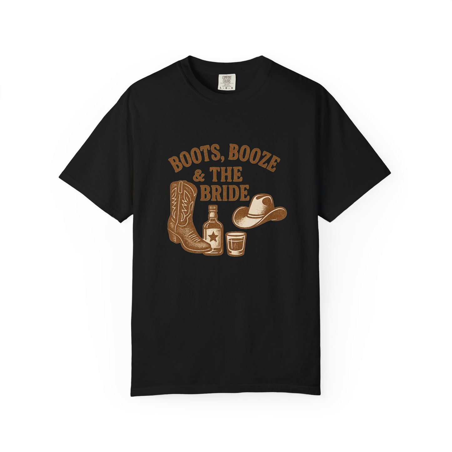 Country Bachelorette Party T-shirt, Boots Booze Bride Western Shirt, Wedding Shower Tee, Southern Bridal Party Top, Rustic Bride Tribe Gift