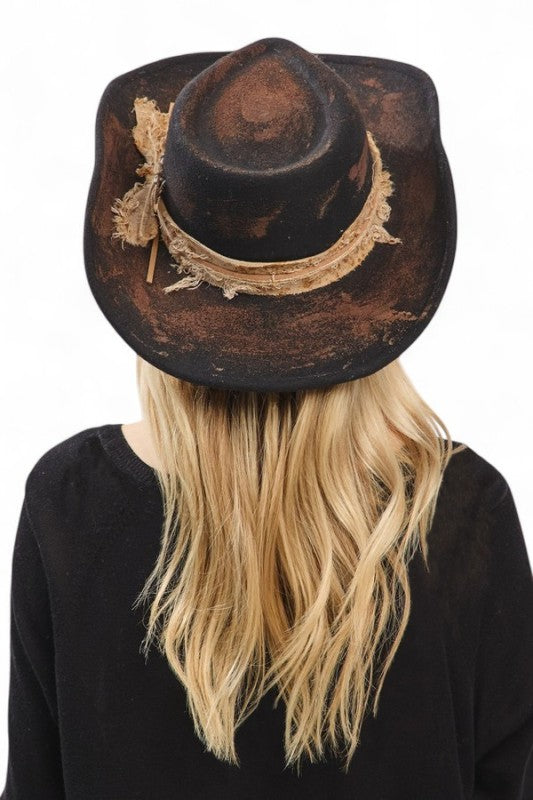 Distress Vintage Fedora Cowboy Hat
