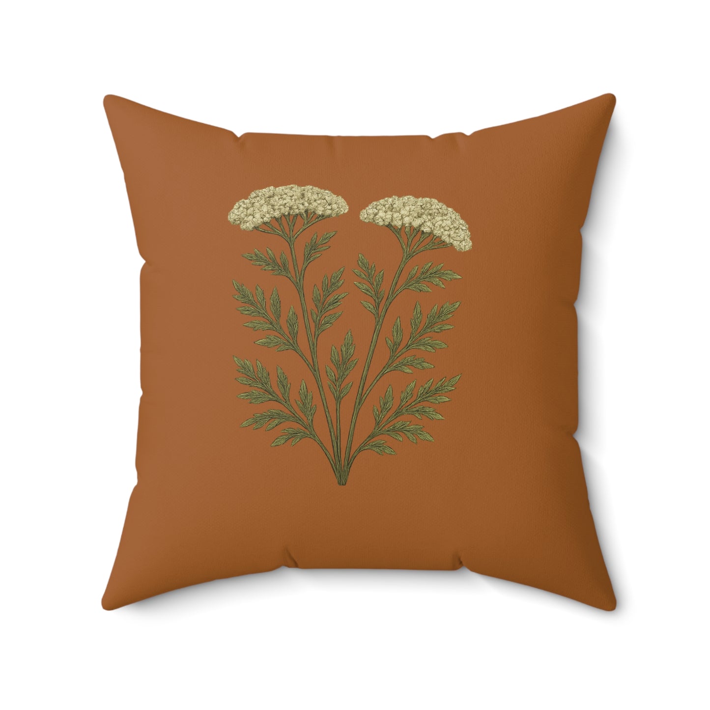 Botanical Yarrow Square Pillow, Appalachia Wildflower Cushion, Floral Throw Pillow, Nature Inspired Decor, Home Accent Pillow