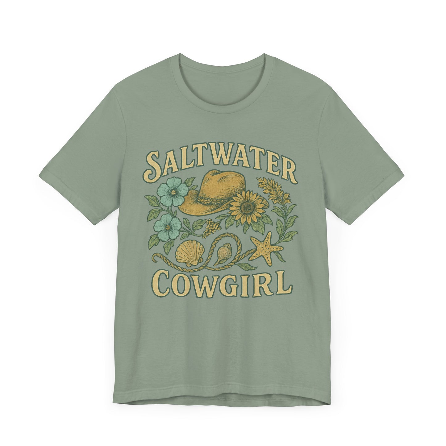 Saltwater Cowgirl Oversized faded beach Tee