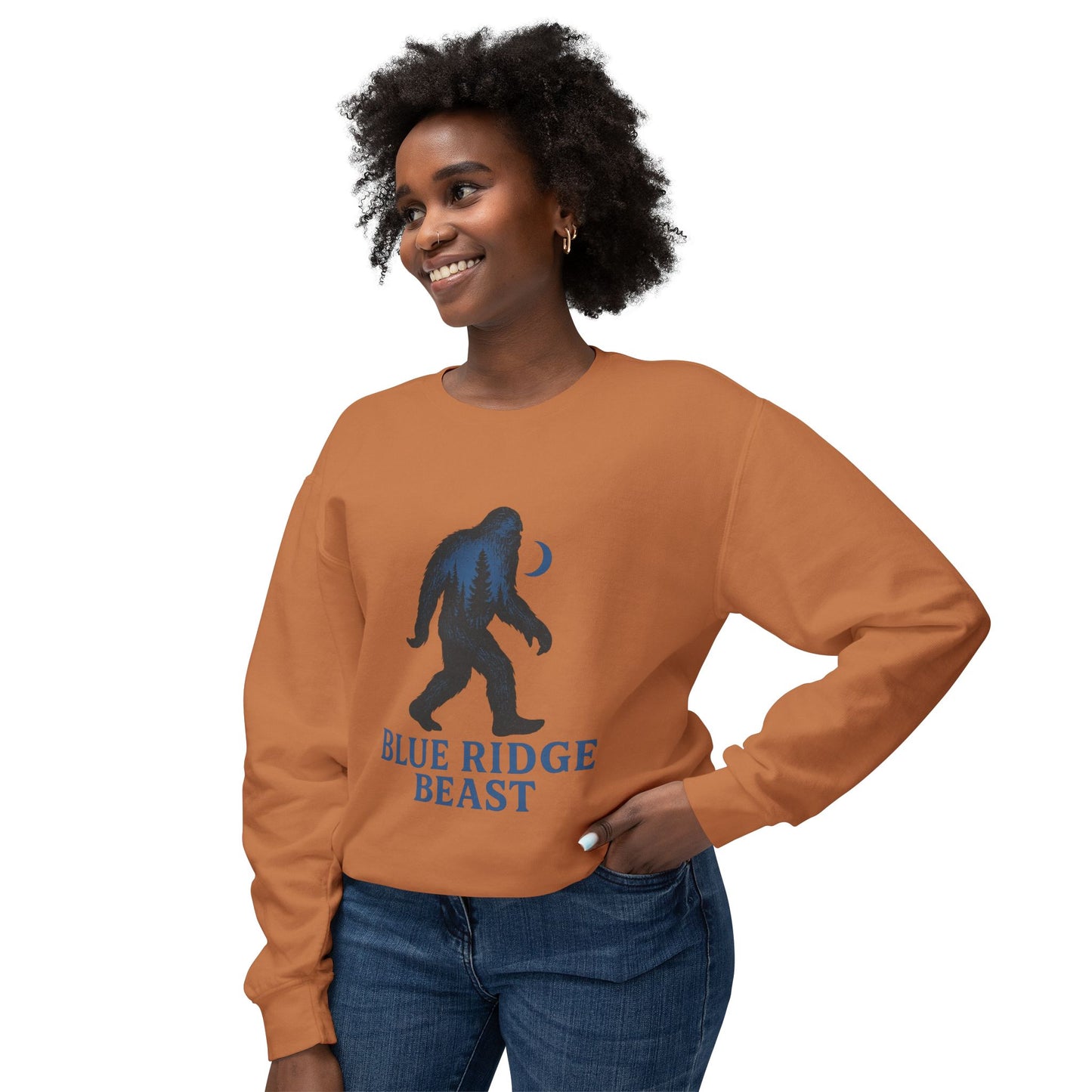 Blue Ridge Big foot Sweatshirt, Cozy Crewneck for Nature Lovers, Gift for Adventurers, Sasquatch Pullover for Outdoor Enthusiasts
