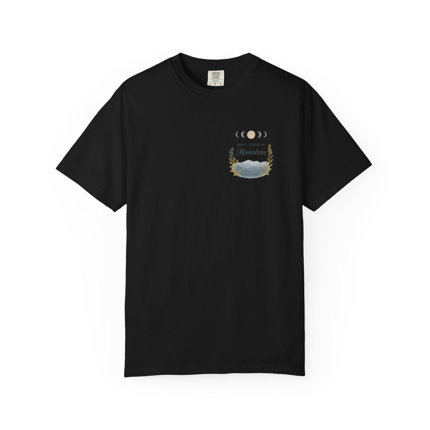Misty taste of Moonshine, Country Roads WV, Moon phases t shirt in beautiful colors