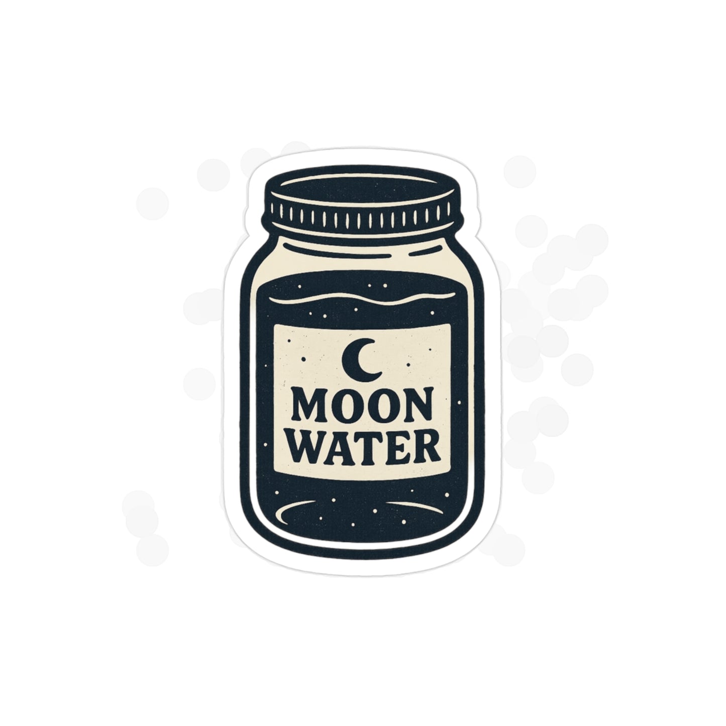 Moon Water Die-Cut Transparent Outdoor Sticker, Aesthetic Vinyl Decal for Water Bottles, Laptops, Cars & Journals, Boho Sticker