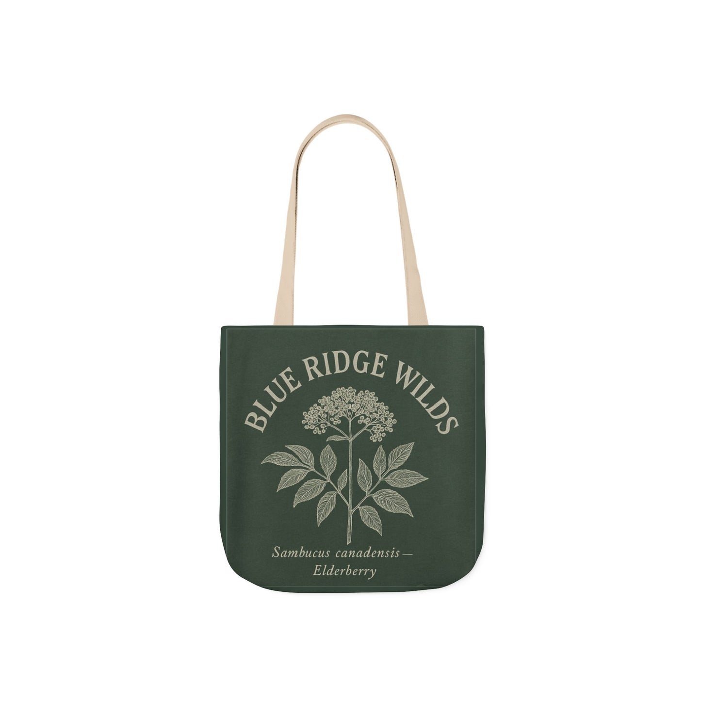 Canvas Tote Bag, Blue Ridge Reusable Shopping Bag with Elderberry Botanical, Eco-Friendly Grocery Bag, Farmers Market Tote, Nature Lover