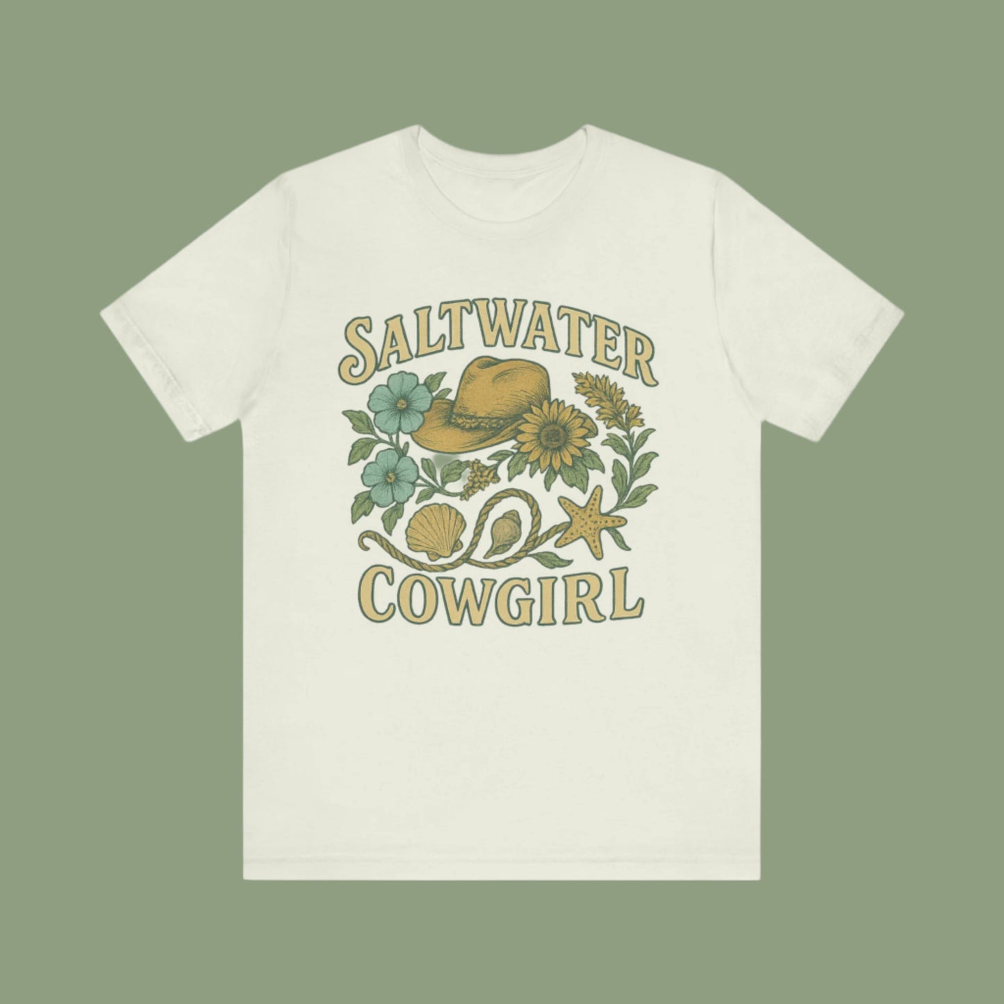 Saltwater Cowgirl Oversized faded beach Tee
