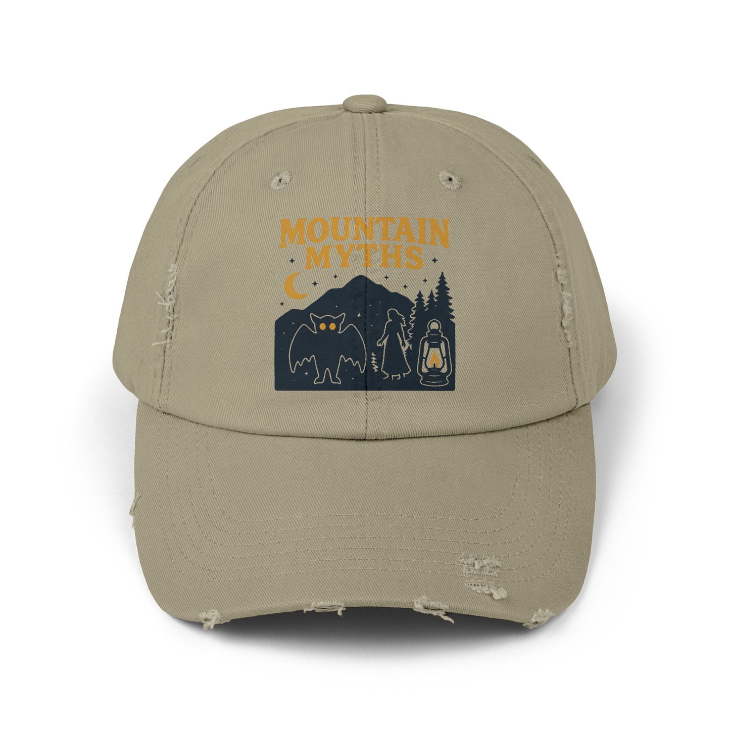 Vintage Appalachian Mountain Myths Distressed Cap, Baseball Hat, Unisex Gift, Outdoor Adventure Headwear, Retro Hiking Accessory