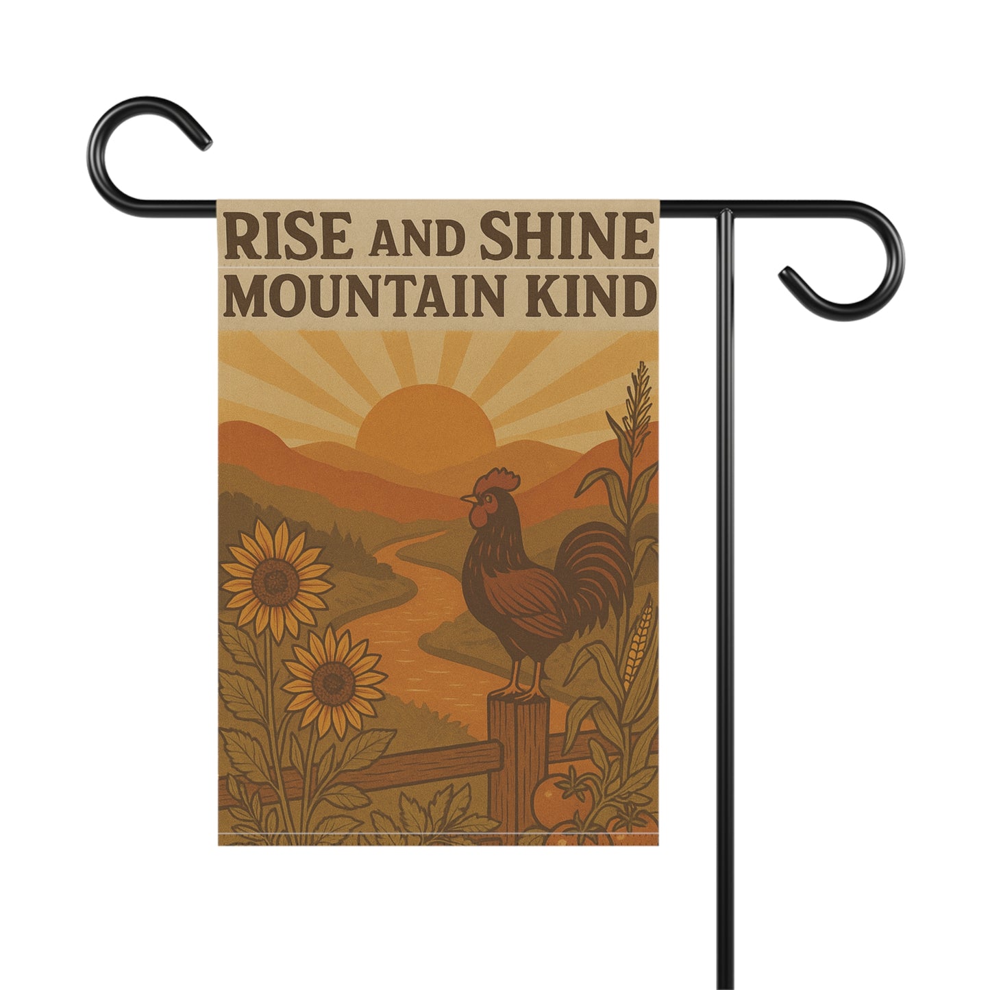 Farnhouse Garden Banner - Rise and Shine, Farmhouse Decor, Outdoor Flag, Garden Stake, Home & Garden Gift, Country Style
