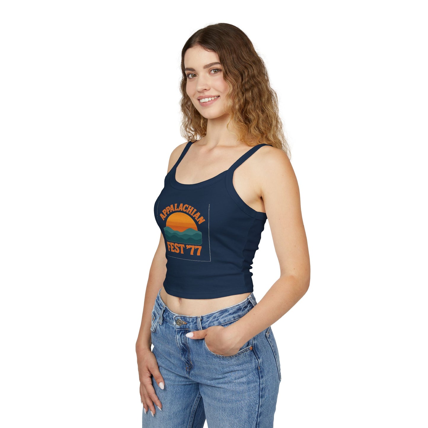 Appalachian Festival Tank Top, Women's Spaghetti Strap Top, Retro Summer Tee, Festival Apparel, Boho Style Clothing