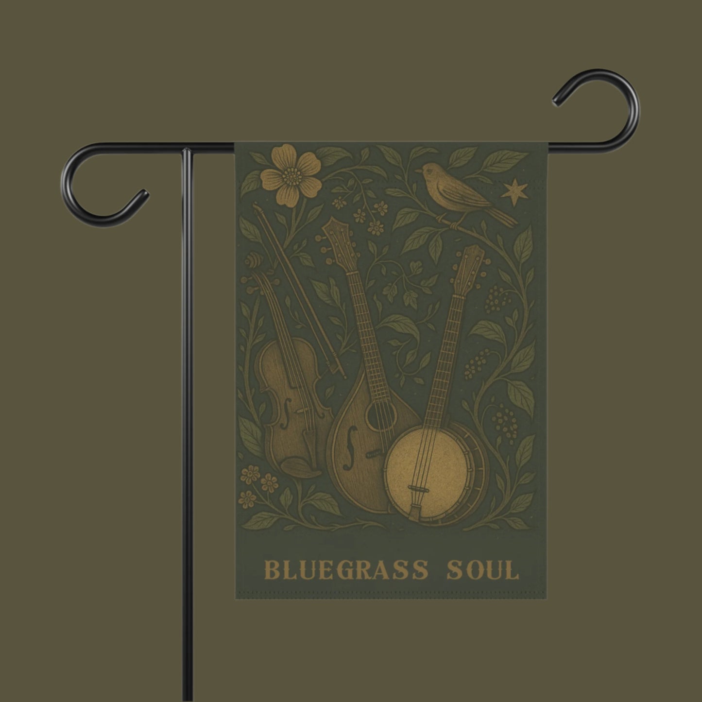 Flag Banner, Bluegrass Soul Garden & House Flag, Outdoor Concert Decor, Music Festival Pennant, Nature Lover Gift, Housewarming Party