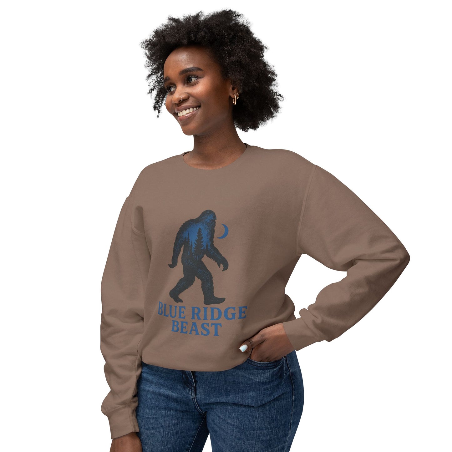 Blue Ridge Big foot Sweatshirt, Cozy Crewneck for Nature Lovers, Gift for Adventurers, Sasquatch Pullover for Outdoor Enthusiasts