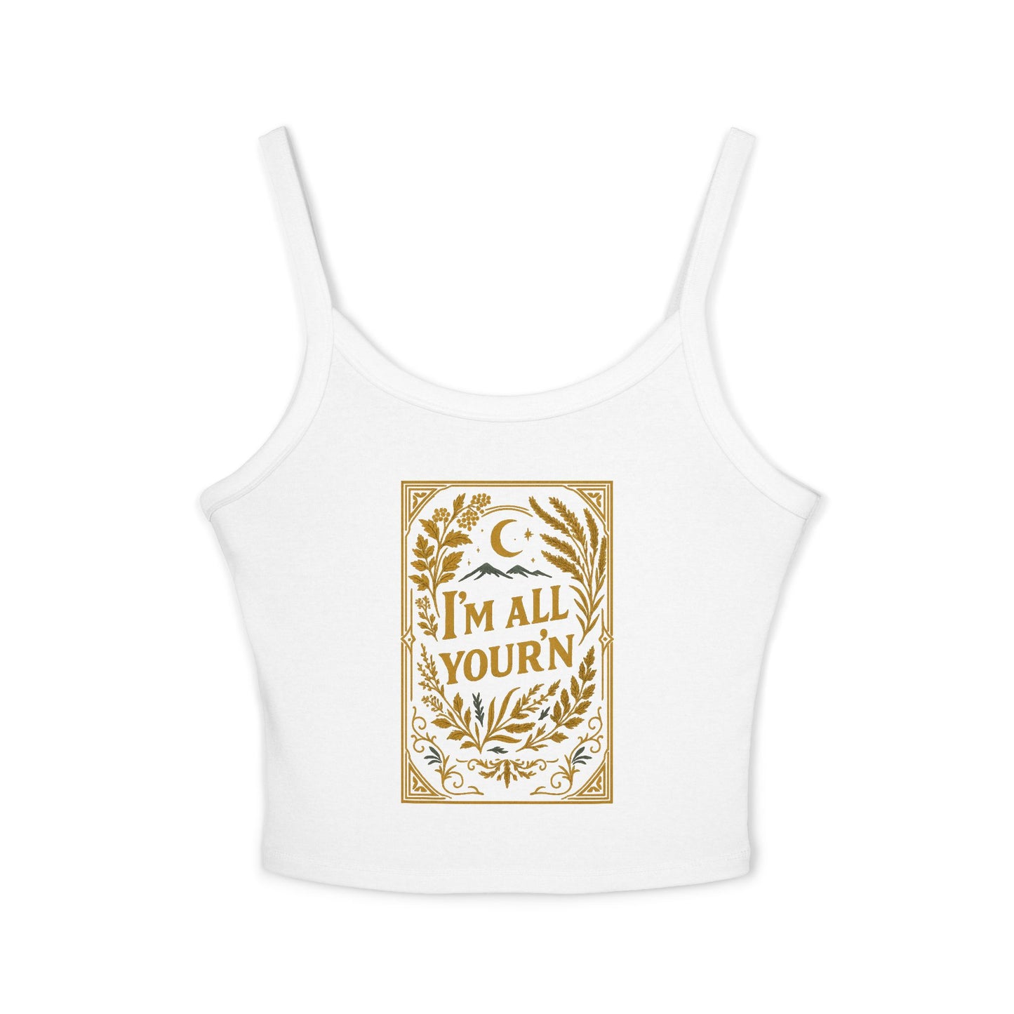Cropped Tank Top, I'm all your'n, Spaghetti Strap Shirt, Summer Concert Outfit, Music Festival