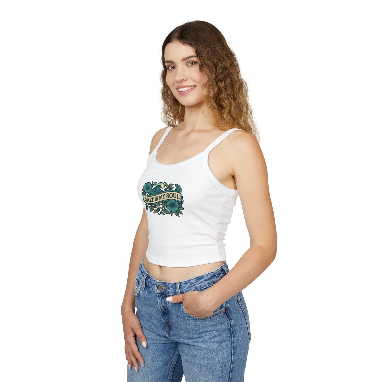 Salt in My Soul Women's Spaghetti Strap Tank Top | Summer Vibes, Beachwear, Gift for Her, Vacation Top, Casual Wear