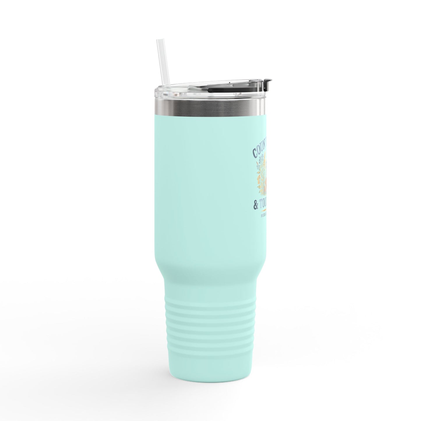 Country Roads Touchdowns Tailgating Insulated Travel Mug, 40oz - Game Day Cup, Football Fans Gift, Sports Lover, Tailgate Party Supplies,