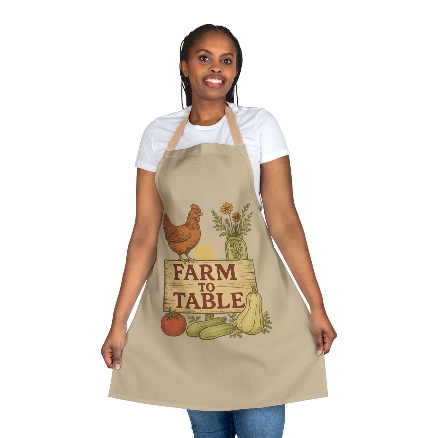 Farm to Table Apron, Kitchen Gift for Home Cooks, Gardening, Cooking Class, Farmhouse Decor, BBQ Party Essentials