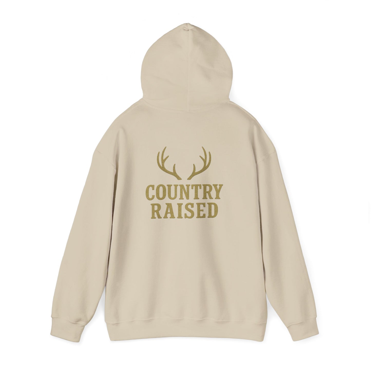 Country Raised deer antler Hoodie, Outdoor Wildlife Animal Ranch Farm Life Gift, Camouflage Hunting Apparel, Nature Lover Cabin Wear, Rural